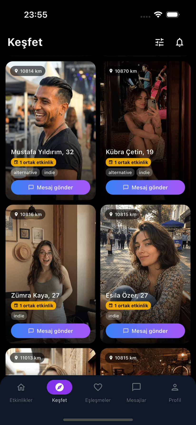 RitimMatch keşfet ekranı